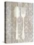 Antique Cutlery 1-Kimberly Allen-Stretched Canvas