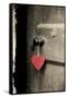 Antique Door with Red Heart-Tom Quartermaine-Framed Stretched Canvas