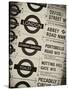 Antique Enamelled Signs - Subway Station and W11 Railroad Wall Plaque Signs - London - UK-Philippe Hugonnard-Stretched Canvas