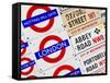 Antique Enamelled Signs - Subway Station and W11 Railroad Wall Plaque Signs - London - UK-Philippe Hugonnard-Framed Stretched Canvas