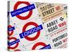 Antique Enamelled Signs - Subway Station and W11 Railroad Wall Plaque Signs - London - UK-Philippe Hugonnard-Stretched Canvas