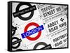 Antique Enamelled Signs - Subway Station and W11 Railroad Wall Plaque Signs - London - UK-Philippe Hugonnard-Framed Stretched Canvas