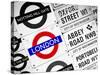 Antique Enamelled Signs - Subway Station and W11 Railroad Wall Plaque Signs - London - UK-Philippe Hugonnard-Stretched Canvas