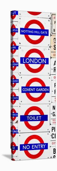 Antique Enamelled Signs - Subway Station Signs - Wall Signs - Notting Hill - London - Door Poster-Philippe Hugonnard-Stretched Canvas