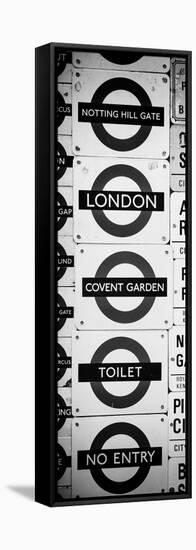Antique Enamelled Signs - Subway Station Signs - Wall Signs - Notting Hill - London - Door Poster-Philippe Hugonnard-Framed Stretched Canvas
