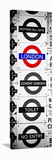 Antique Enamelled Signs - Subway Station Signs - Wall Signs - Notting Hill - London - Door Poster-Philippe Hugonnard-Stretched Canvas