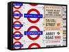 Antique Enamelled Signs - Subway Station Signs - Wall Signs - Notting Hill - London - UK - England-Philippe Hugonnard-Framed Stretched Canvas