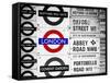 Antique Enamelled Signs - Subway Station Signs - Wall Signs - Notting Hill - London - UK - England-Philippe Hugonnard-Framed Stretched Canvas