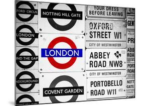 Antique Enamelled Signs - Subway Station Signs - Wall Signs - Notting Hill - London - UK - England-Philippe Hugonnard-Mounted Photographic Print