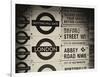 Antique Enamelled Signs - Subway Station Signs - Wall Signs - Notting Hill - London - UK - England-Philippe Hugonnard-Framed Photographic Print