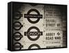 Antique Enamelled Signs - Subway Station Signs - Wall Signs - Notting Hill - London - UK - England-Philippe Hugonnard-Framed Stretched Canvas