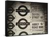 Antique Enamelled Signs - Subway Station Signs - Wall Signs - Notting Hill - London - UK - England-Philippe Hugonnard-Framed Stretched Canvas