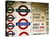 Antique Enamelled Signs - Subway Station Signs - Wall Signs - Notting Hill - London - UK - England-Philippe Hugonnard-Stretched Canvas