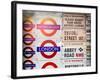 Antique Enamelled Signs - Subway Station Signs - Wall Signs - Notting Hill - London - UK - England-Philippe Hugonnard-Framed Photographic Print