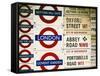 Antique Enamelled Signs - Subway Station Signs - Wall Signs - Notting Hill - London - UK - England-Philippe Hugonnard-Framed Stretched Canvas