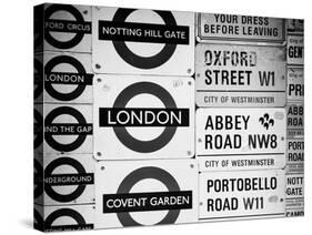 Antique Enamelled Signs - Subway Station Signs - Wall Signs - Notting Hill - London - UK - England-Philippe Hugonnard-Stretched Canvas