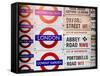 Antique Enamelled Signs - Subway Station Signs - Wall Signs - Notting Hill - London - UK - England-Philippe Hugonnard-Framed Stretched Canvas