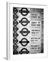 Antique Enamelled Signs - Subway Station Signs - Wall Signs - Notting Hill - London - UK - England-Philippe Hugonnard-Framed Photographic Print