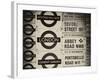 Antique Enamelled Signs - Subway Station Signs - Wall Signs - Notting Hill - London - UK - England-Philippe Hugonnard-Framed Photographic Print