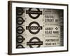 Antique Enamelled Signs - Subway Station Signs - Wall Signs - Notting Hill - London - UK - England-Philippe Hugonnard-Framed Photographic Print