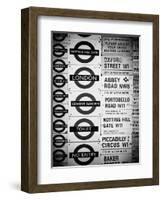 Antique Enamelled Signs - Subway Station Signs - Wall Signs - Notting Hill - London - UK - England-Philippe Hugonnard-Framed Art Print