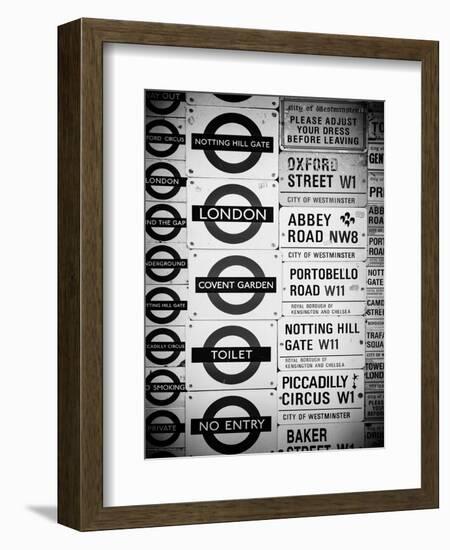 Antique Enamelled Signs - Subway Station Signs - Wall Signs - Notting Hill - London - UK - England-Philippe Hugonnard-Framed Art Print