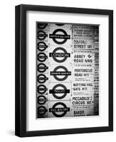 Antique Enamelled Signs - Subway Station Signs - Wall Signs - Notting Hill - London - UK - England-Philippe Hugonnard-Framed Art Print