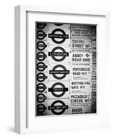 Antique Enamelled Signs - Subway Station Signs - Wall Signs - Notting Hill - London - UK - England-Philippe Hugonnard-Framed Art Print