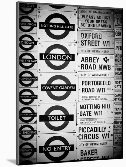 Antique Enamelled Signs - Subway Station Signs - Wall Signs - Notting Hill - London - UK - England-Philippe Hugonnard-Mounted Art Print