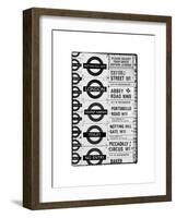 Antique Enamelled Signs - Subway Station Signs - Wall Signs - Notting Hill - London - UK - England-Philippe Hugonnard-Framed Art Print