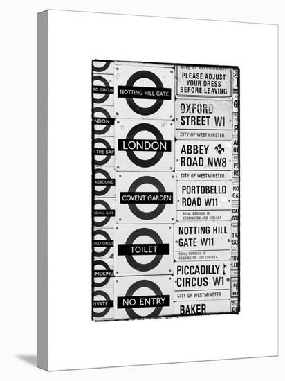 Antique Enamelled Signs - Subway Station Signs - Wall Signs - Notting Hill - London - UK - England-Philippe Hugonnard-Stretched Canvas