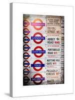 Antique Enamelled Signs - Subway Station Signs - Wall Signs - Notting Hill - London - UK - England-Philippe Hugonnard-Stretched Canvas