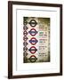 Antique Enamelled Signs - Subway Station Signs - Wall Signs - Notting Hill - London - UK - England-Philippe Hugonnard-Framed Art Print