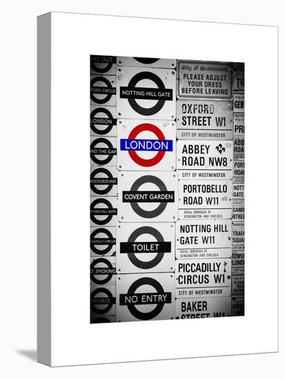 Antique Enamelled Signs - Subway Station Signs - Wall Signs - Notting Hill - London - UK - England-Philippe Hugonnard-Stretched Canvas