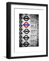 Antique Enamelled Signs - Subway Station Signs - Wall Signs - Notting Hill - London - UK - England-Philippe Hugonnard-Framed Art Print