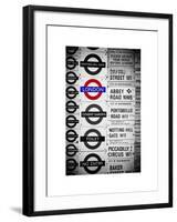 Antique Enamelled Signs - Subway Station Signs - Wall Signs - Notting Hill - London - UK - England-Philippe Hugonnard-Framed Art Print