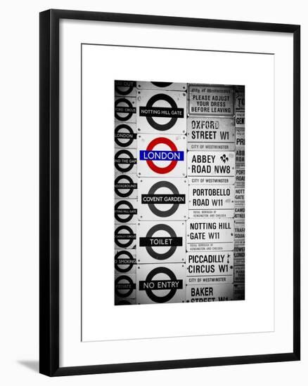 Antique Enamelled Signs - Subway Station Signs - Wall Signs - Notting Hill - London - UK - England-Philippe Hugonnard-Framed Art Print