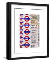 Antique Enamelled Signs - Subway Station Signs - Wall Signs - Notting Hill - London - UK - England-Philippe Hugonnard-Framed Art Print