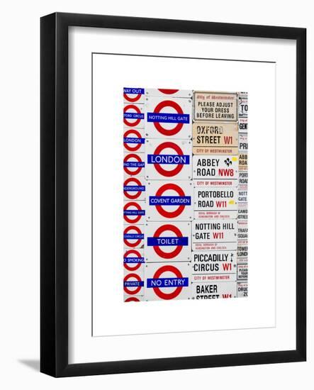 Antique Enamelled Signs - Subway Station Signs - Wall Signs - Notting Hill - London - UK - England-Philippe Hugonnard-Framed Art Print