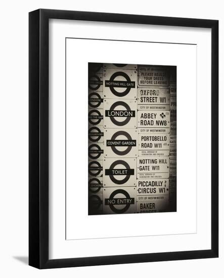 Antique Enamelled Signs - Subway Station Signs - Wall Signs - Notting Hill - London - UK - England-Philippe Hugonnard-Framed Art Print