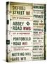 Antique Enamelled Signs - W11 Railroad Wall Plaque Signs - Wall Signs - Notting Hill - London - UK-Philippe Hugonnard-Stretched Canvas