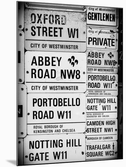 Antique Enamelled Signs - W11 Railroad Wall Plaque Signs - Wall Signs - Notting Hill - London - UK-Philippe Hugonnard-Mounted Photographic Print