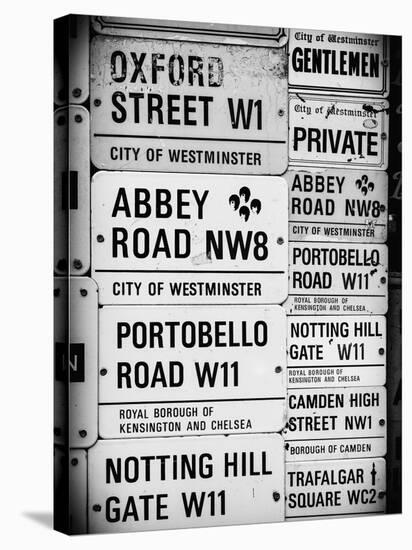 Antique Enamelled Signs - W11 Railroad Wall Plaque Signs - Wall Signs - Notting Hill - London - UK-Philippe Hugonnard-Stretched Canvas