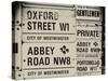 Antique Enamelled Signs - W11 Railroad Wall Plaque Signs - Wall Signs - Notting Hill - London - UK-Philippe Hugonnard-Stretched Canvas