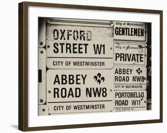 Antique Enamelled Signs - W11 Railroad Wall Plaque Signs - Wall Signs - Notting Hill - London - UK-Philippe Hugonnard-Framed Photographic Print