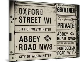 Antique Enamelled Signs - W11 Railroad Wall Plaque Signs - Wall Signs - Notting Hill - London - UK-Philippe Hugonnard-Mounted Photographic Print