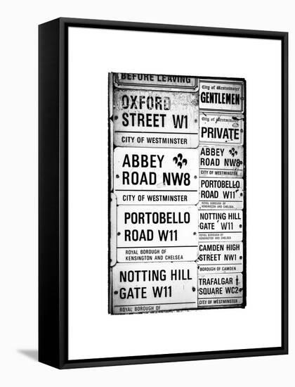 Antique Enamelled Signs - W11 Railroad Wall Plaque Signs - Wall Signs - Notting Hill - London - UK-Philippe Hugonnard-Framed Stretched Canvas