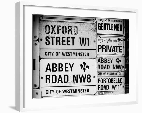 Antique Enamelled Signs - W11 Railroad Wall Plaque Signs - Wall Signs - Notting Hill - London - UK-Philippe Hugonnard-Framed Photographic Print