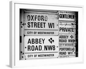 Antique Enamelled Signs - W11 Railroad Wall Plaque Signs - Wall Signs - Notting Hill - London - UK-Philippe Hugonnard-Framed Photographic Print