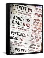 Antique Enamelled Signs - W11 Railroad Wall Plaque Signs - Wall Signs - Notting Hill - London - UK-Philippe Hugonnard-Framed Stretched Canvas